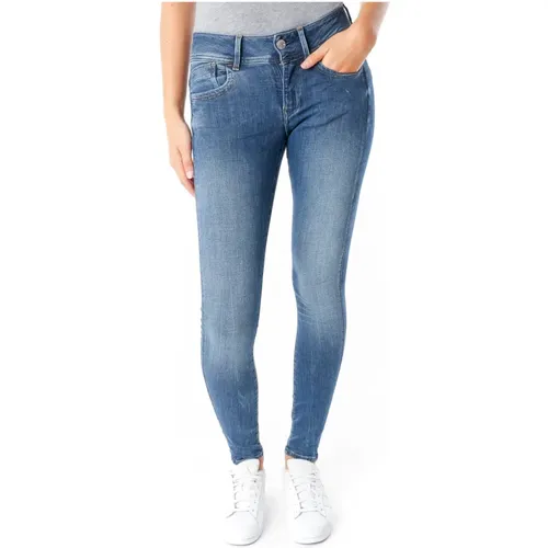 Mid Super Skinny Jeans Knopfverschluss , Damen, Größe: W24 L30 - G-Star - Modalova