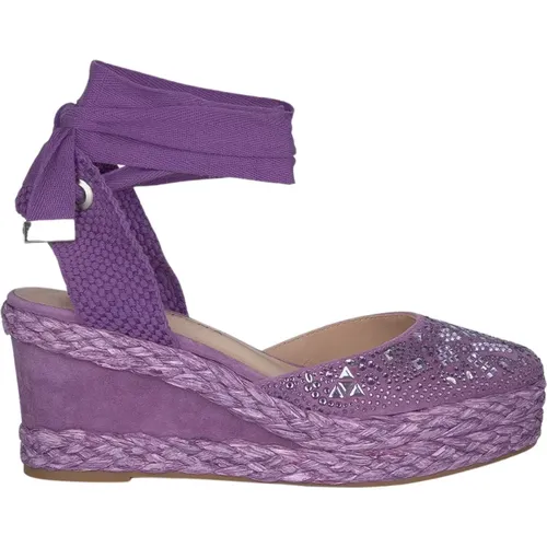 Rhinestone Wedge Sandal , female, Sizes: 8 UK, 5 UK, 6 UK - Alma en Pena - Modalova