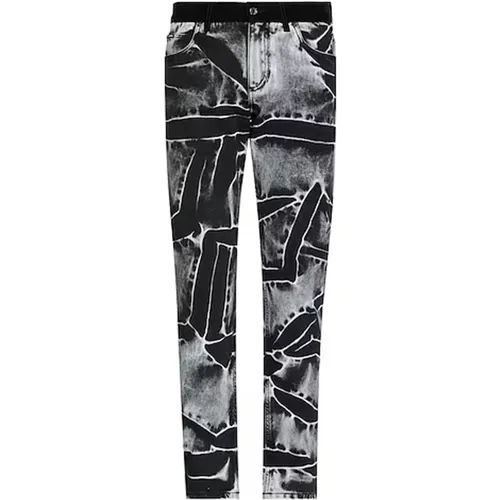 Mens Velvet Detail Jeans , male, Sizes: L - Dolce & Gabbana - Modalova