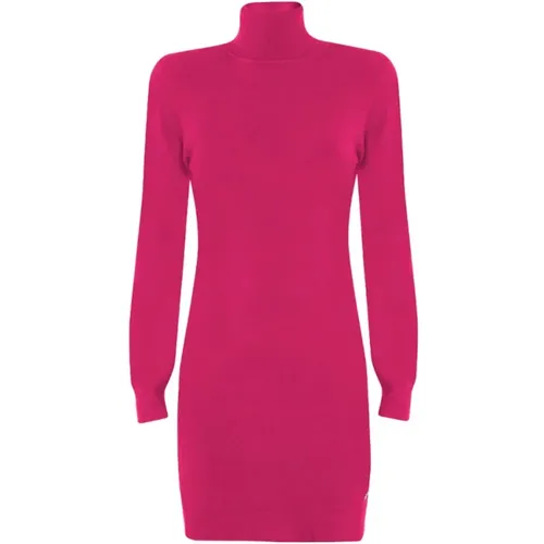 Fuchsia Viskose Strickkleid , Damen, Größe: S - YES ZEE - Modalova