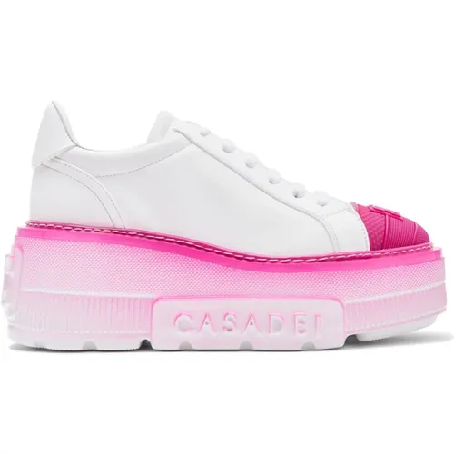 Neon Fuchsia Toe Cap Sneakers , Damen, Größe: 40 1/2 EU - Casadei - Modalova