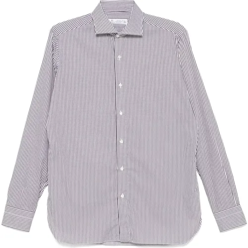 Striped Cotton Shirt Made in Italy , male, Sizes: L, 3XL, XL, 2XL - Borrelli - Modalova