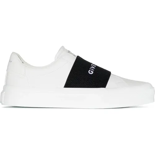 Logo-Webbing Low-Top Sneakers Weiß , Damen, Größe: 38 1/2 EU - Givenchy - Modalova