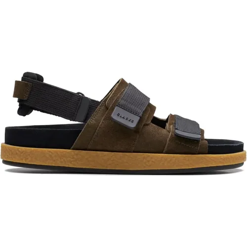 Flat Sandalen , Herren, Größe: 44 EU - Clarks - Modalova