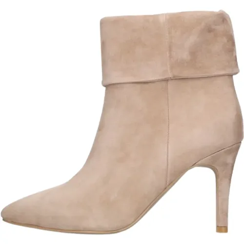 Taupe Wildleder Stiefeletten Stilvolles Design , Damen, Größe: 41 EU - Poelman - Modalova