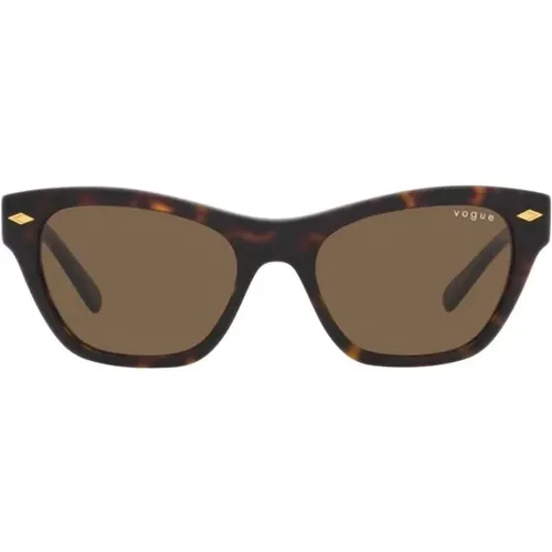 Dark Havana Sunglasses,Opal Brown Sunglasses with Brown Shaded Lenses, Sunglasses, Shaded Sunglasses - Vogue - Modalova