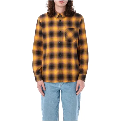 Mustard Check Trek Shirt , male, Sizes: M - A.p.c. - Modalova