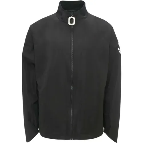 Sportlicher Schwarzer Reißverschlussmantel mit Logo-Print,Sportliche Track Jacke,Schwarze Jacke mit Logo-Print - JW Anderson - Modalova