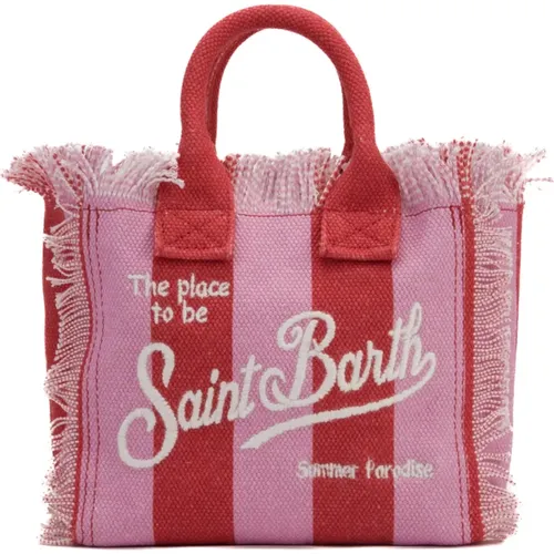 Rote Canvas Mini Shopper Tasche - MC2 Saint Barth - Modalova