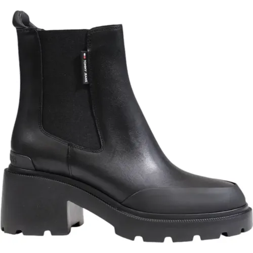 Mittelhohe Chelsea Stiefel Damen Leder , Damen, Größe: 36 EU - Tommy Jeans - Modalova