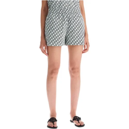 Zebra Print Poplin Shorts , female, Sizes: 2XS, XS - TORY BURCH - Modalova