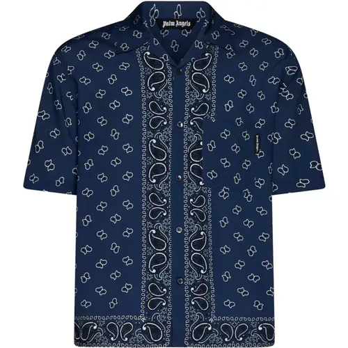 Paisley Print Classic Collar Shirt , male, Sizes: M, L, XL - Palm Angels - Modalova