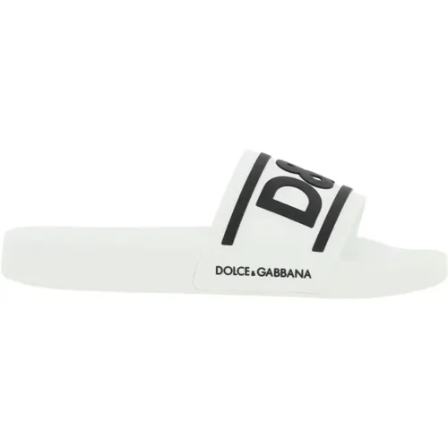 Gummi-Slides mit geprägtem D&G-Logo - Dolce & Gabbana - Modalova