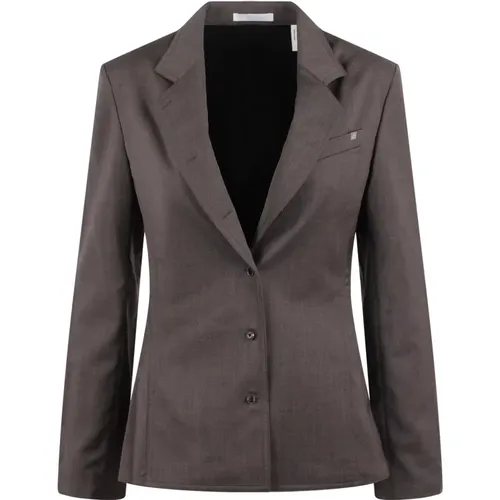 Convertible Collar Combo Suit Shirt , female, Sizes: S, XS - Helmut Lang - Modalova