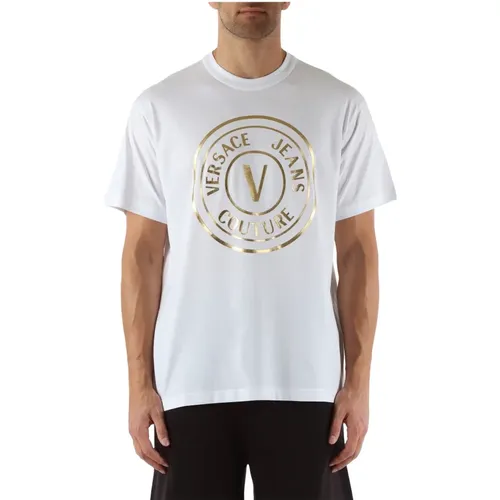 Regular Fit Baumwolle Logo Print T-shirt , Herren, Größe: XS - Versace Jeans Couture - Modalova