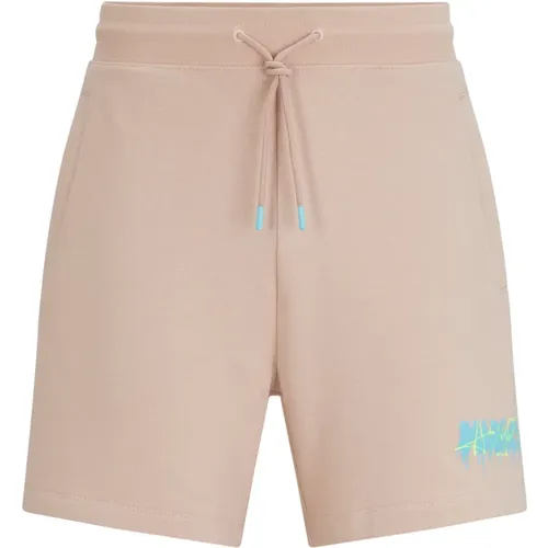 Rosa Jogging Shorts mit Logo-Druck , Herren, Größe: M - Hugo Boss - Modalova