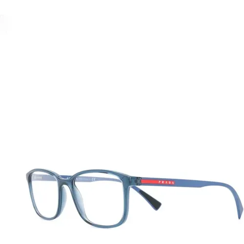 Blaue Linea Rossa Optische Brille , Herren, Größe: 55 MM - Prada - Modalova