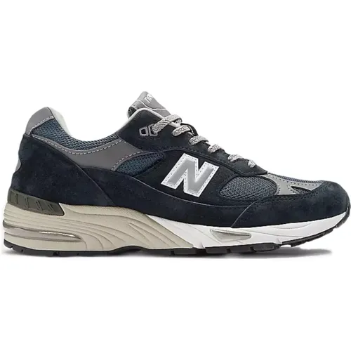 Navy 991 Running Shoe with Abzorb Cushioning , male, Sizes: 6 1/2 UK, 10 UK, 7 1/2 UK, 9 UK - New Balance - Modalova