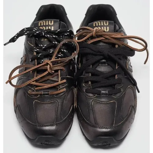 Pre-owned Leather sneakers , female, Sizes: 5 UK - Miu Miu Pre-owned - Modalova