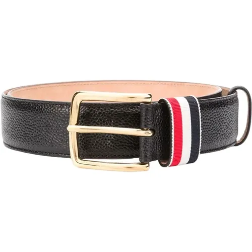 Leather Belt with RWB Loop , male, Sizes: 95 CM, 85 CM - Thom Browne - Modalova