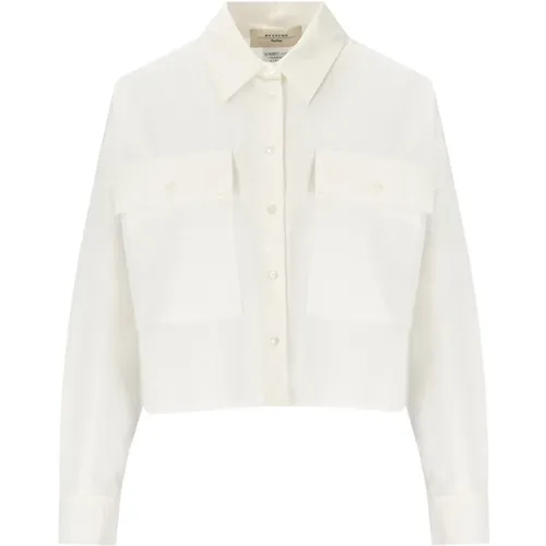 Weiße Cropped Shirt mit Taschen - Max Mara Weekend - Modalova