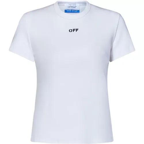 Off , T-Shirts , Damen, Größe: 2XS - Off White - Modalova
