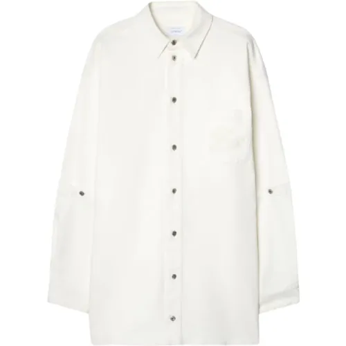 Shirts,Oversized Weiße Denim Hemdjacke,Weiße Denim Oversized Hemdjacke Off - Off White - Modalova