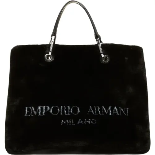 Women Nero Bag - 52% Modacrylic, 15% Polyester, 33% Acrylic , female, Sizes: ONE SIZE - Emporio Armani - Modalova