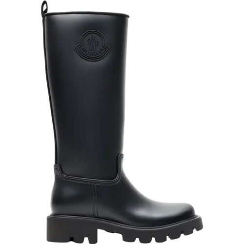 Hohe Regenstiefel mit Logo-Patch , Damen, Größe: 40 EU - Moncler - Modalova