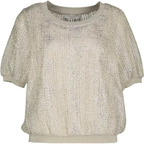 Stylish Tefnut Zilver T-Shirt , female, Sizes: M, L, S - Amélie & Amélie - Modalova