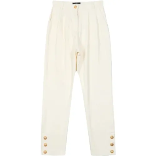 Ivory Klassische High-Waist Hose - Balmain - Modalova