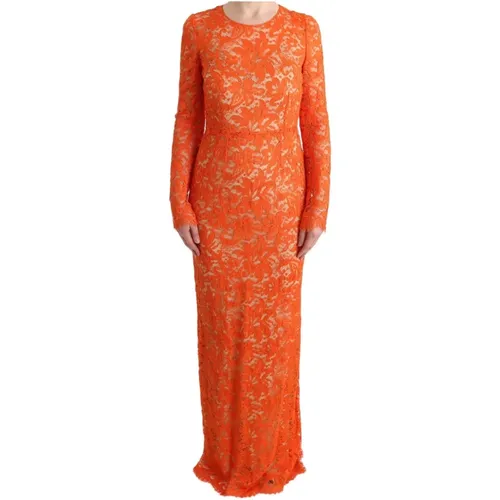 Floral Ricamo Sheath Long Dress , female, Sizes: S - Dolce & Gabbana Pre-owned - Modalova