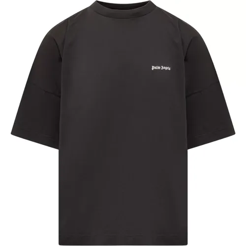 Schwarzes Logo T-Shirt , Herren, Größe: XS - Palm Angels - Modalova