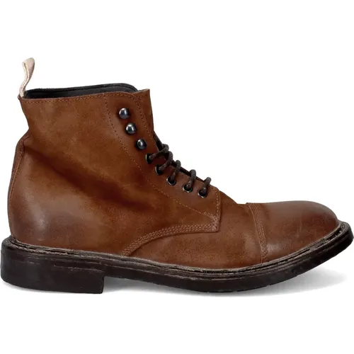 Leather Lace-Up Ankle Boot , male, Sizes: 6 UK, 7 UK, 8 UK, 9 UK, 7 1/2 UK - Moma - Modalova