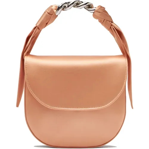 Peach Satin Chain Handle Tasche,Schwarze Satin-Tasche - Must-Have Sommer 2024,Bohemian Blaue Satin Tasche - Casadei - Modalova