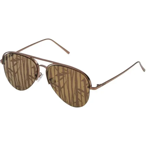 Bronzefarbene Metallsonnenbrille mit verspiegeltem Glas - Furla - Modalova