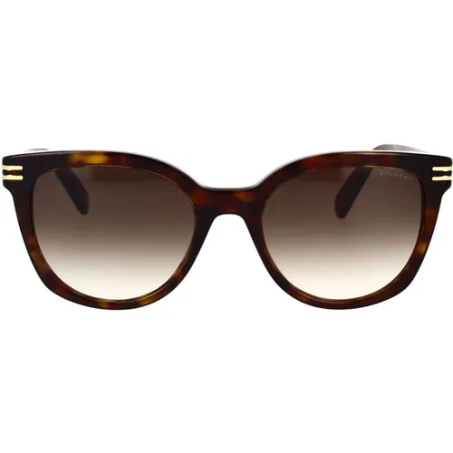 Square Sunglasses with Havana Frame , unisex, Sizes: 52 MM - Bvlgari - Modalova