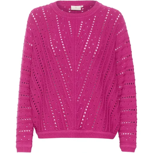 Lochmuster Strickpullover Festival Fuchsia - Kaffe - Modalova