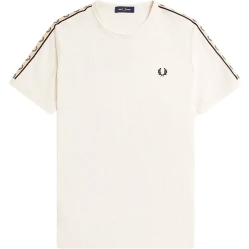 Kontrast-Ripp-Ringer T-Shirt , Herren, Größe: XL - Fred Perry - Modalova