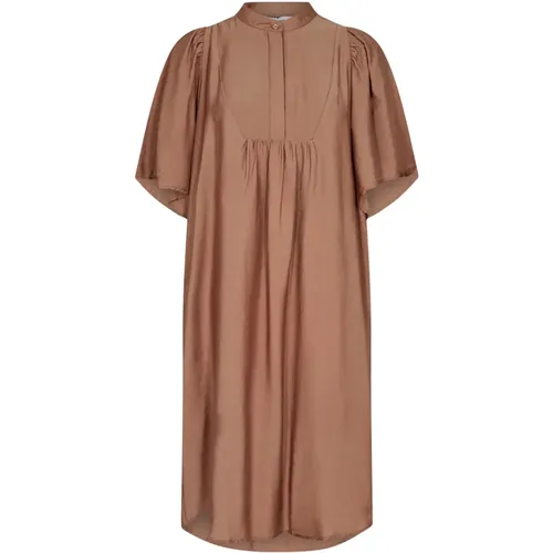 Latte Voluminöses Midi-Kleid , Damen, Größe: XL - Co'Couture - Modalova