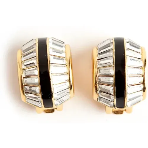 Pre-owned Dior earrings in gold metal , female, Sizes: ONE SIZE - Dior Vintage - Modalova