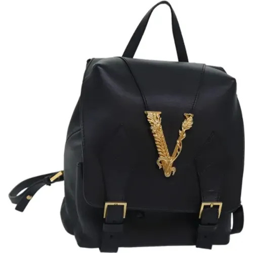 Pre-owned Leather backpacks , female, Sizes: ONE SIZE - Versace Pre-owned - Modalova