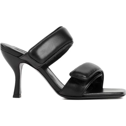 Leather Sandals Square Toe Heels , female, Sizes: 4 1/2 UK, 3 UK, 4 UK - Gia Borghini - Modalova