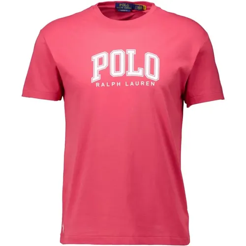 Stilvolles Rotes Polo T-Shirt mit Logo , Herren, Größe: L - Ralph Lauren - Modalova