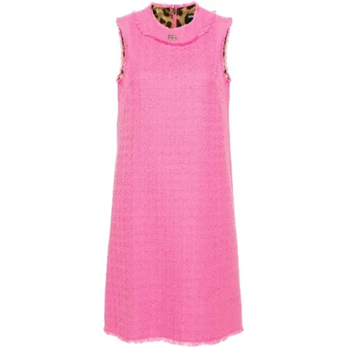 Rosa Wollmischung Tweed Kleid - Dolce & Gabbana - Modalova