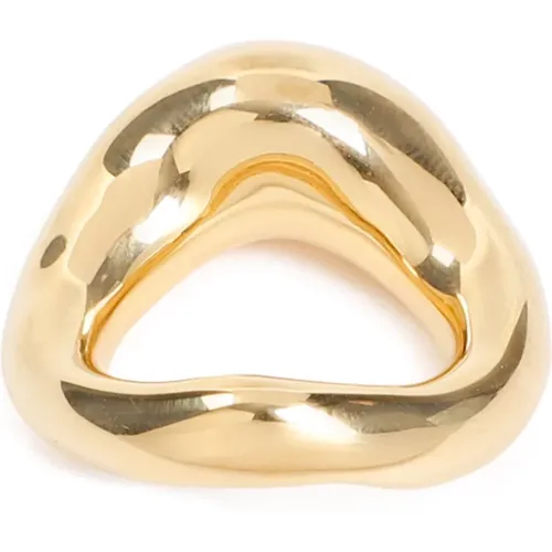 Gold Messing Ring Metallic Stil , Damen, Größe: S - Jil Sander - Modalova