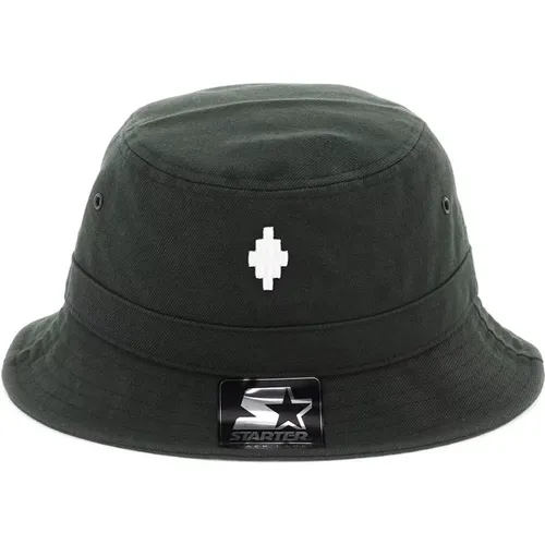 Erhöhe deinen Stil mit dem Cross Bucket Hat,Militärgrüne Acryl Baseballkappe - Marcelo Burlon - Modalova