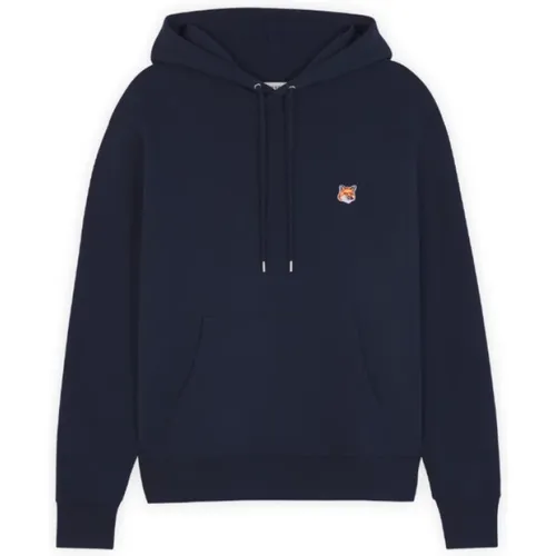 Cotton Hoodie with Small Contrast Logo , male, Sizes: M, XL, S, XS, 2XL - Maison Kitsuné - Modalova