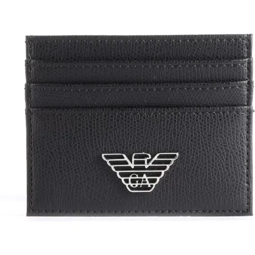 Slim Leather Cardholder Wallet , male, Sizes: ONE SIZE - Emporio Armani - Modalova