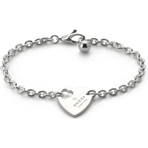 Armband aus Sterlingsilber mit Herzmotiv und Markendetail - Gucci - Modalova